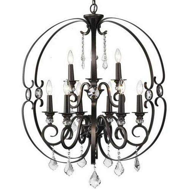Ella 2 Tier - 9 Light Chandelier in Brushed Etruscan Bronze