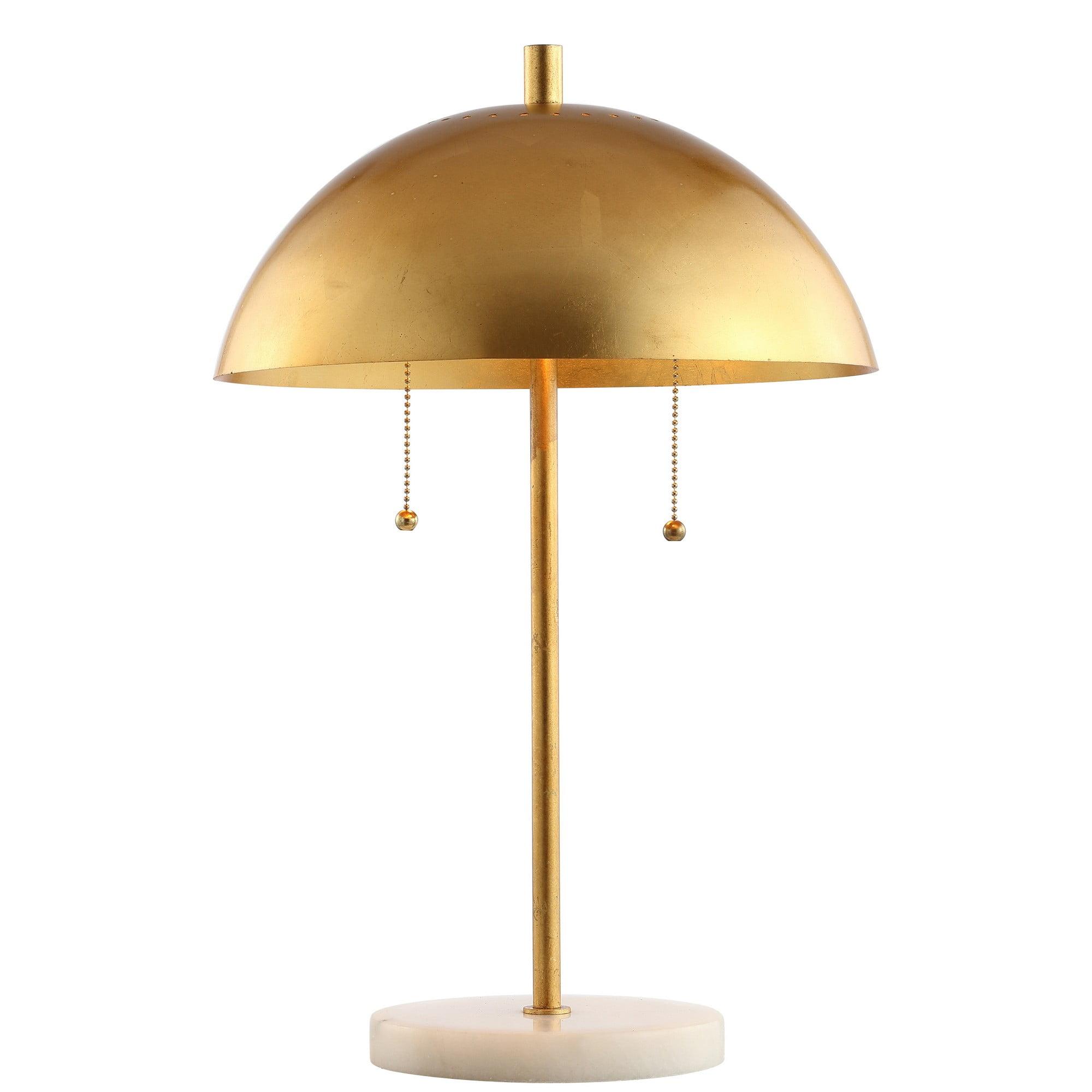 Ella 20.75" Gold Leaf Dome Table Lamp with Marble Base
