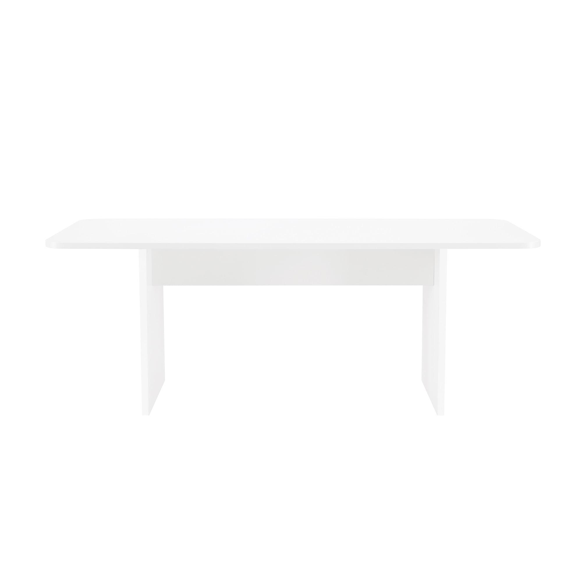 Ella 78.7" Dining Table in White made from Engineered Wood