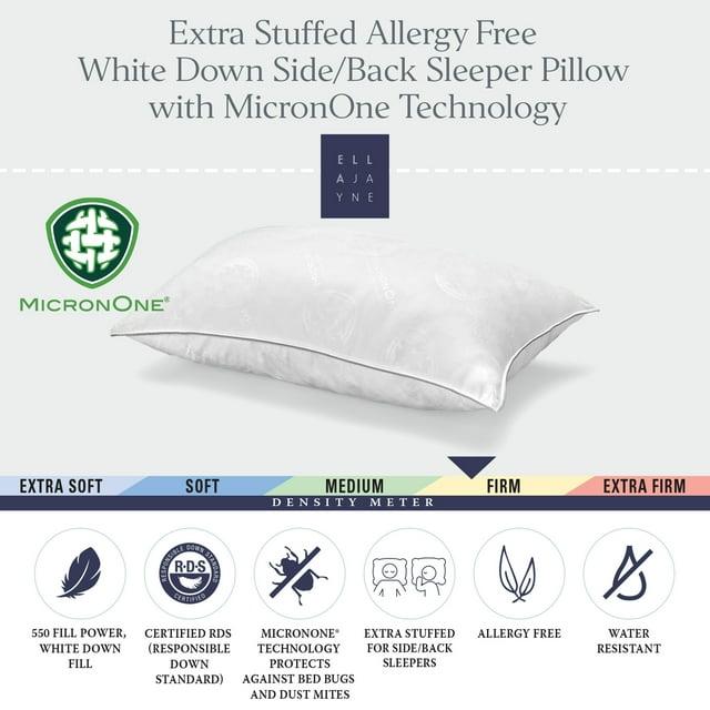 Ella Jayne Home MicronOne Allergen-Free White Down Pillow, Firm Density