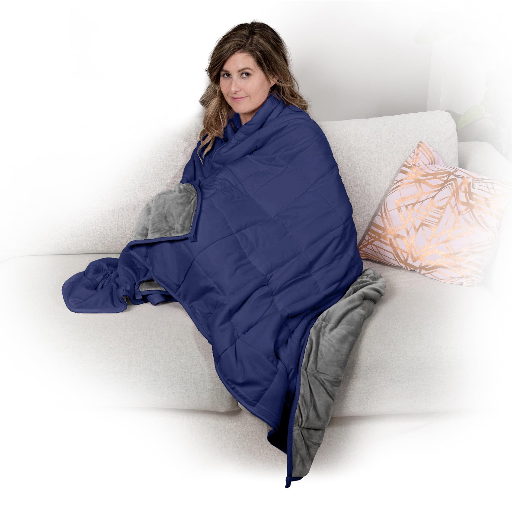 Ella Jayne Weighted Blanket, 15lb  -  Grey/Navy  -  15 lb