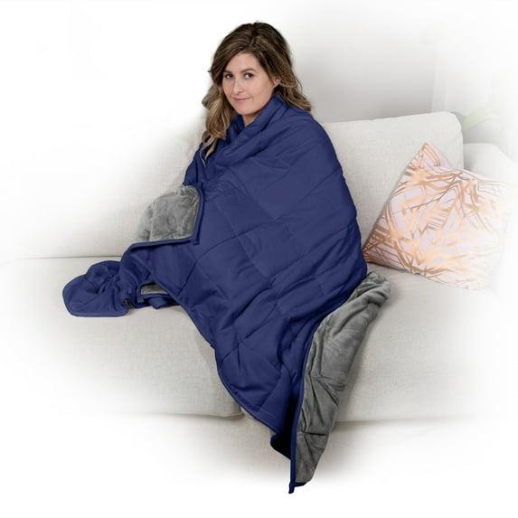 Ella Jayne Weighted Blanket, 15lb  -  Grey/Navy  -  15 lb