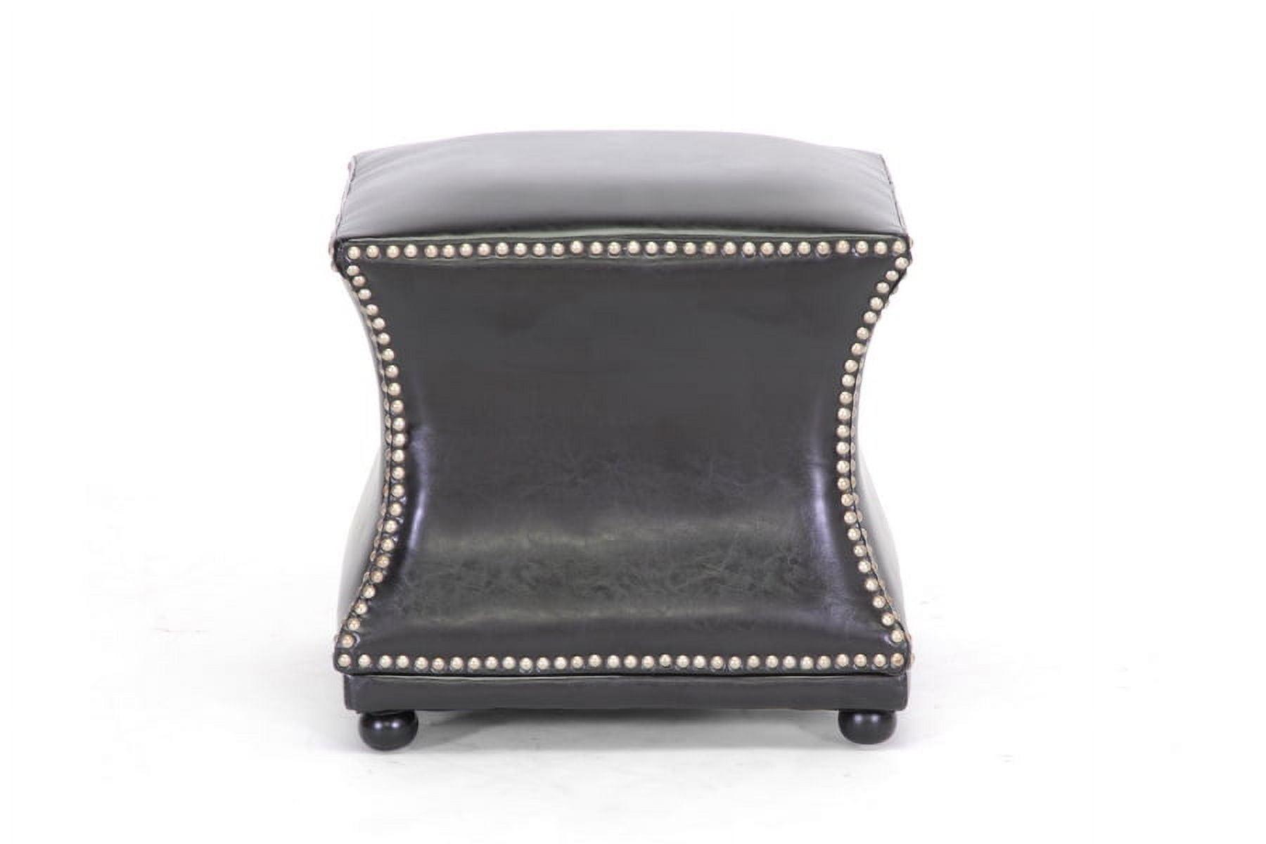 Ellastone Modern Leather Ottoman Dark Brown - Baxton Studio: Square Footstool, Faux Upholstered, No Assembly