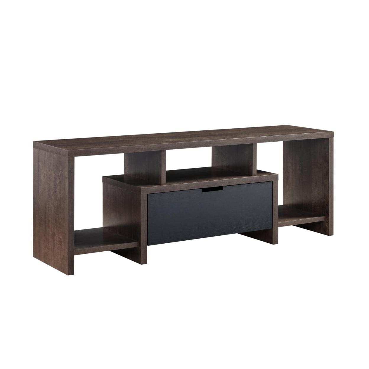 Elle 61'' Walnut TV Media Console with 3 Compartments and Drawer