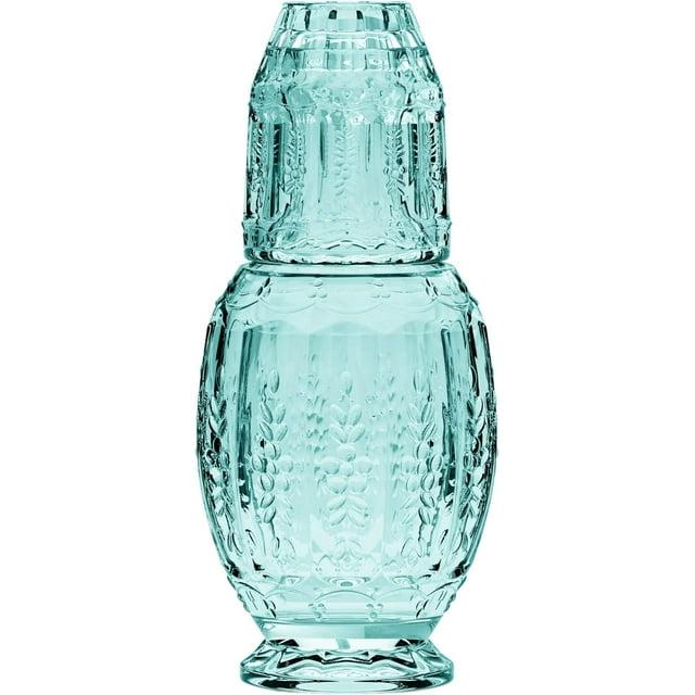 Elle Décor Vintage Night Bedside 33 oz. Water Carafe With Tumbler, 2-Piece Set,Green