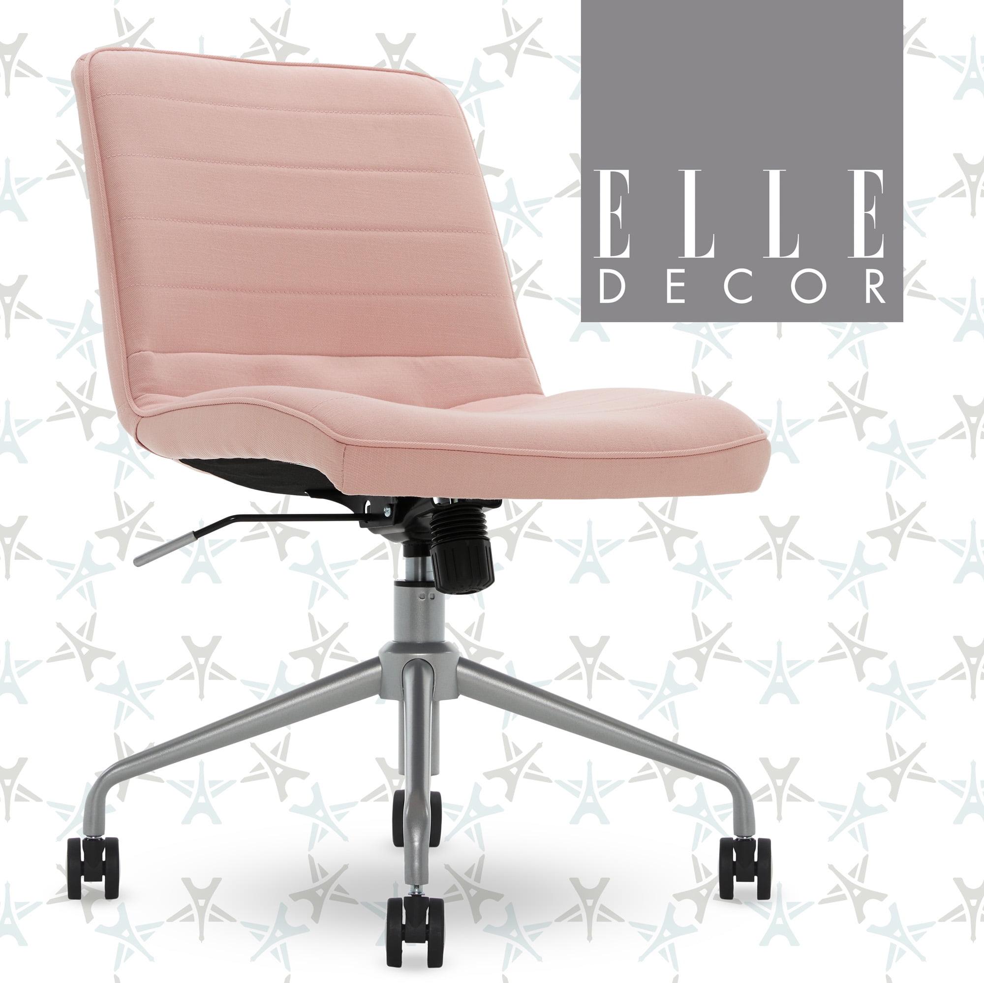 French Pink Armless Task Chair with Chrome-Finished Base