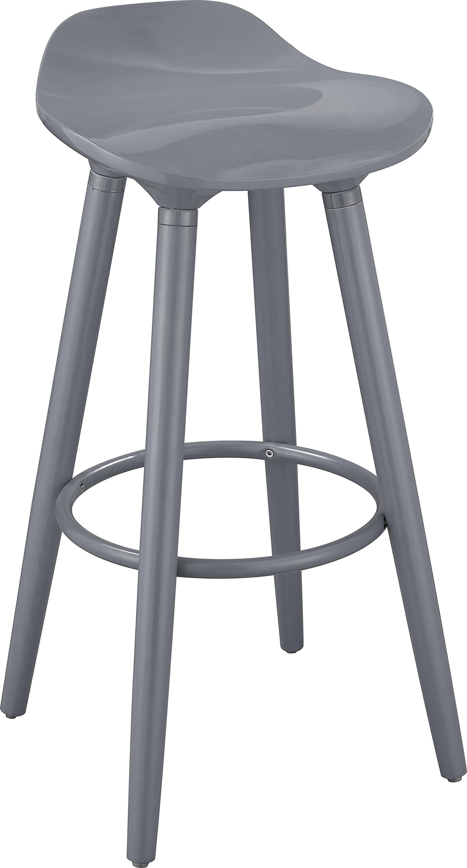 Chic Caroline Vintage-Inspired Gray Acrylic Bar Stool