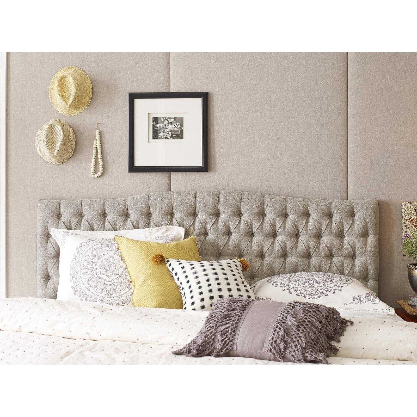 Elle Decor Elle Decor Celeste Tufted Upholstered Padded Headboard with Contemporary Button Tufting