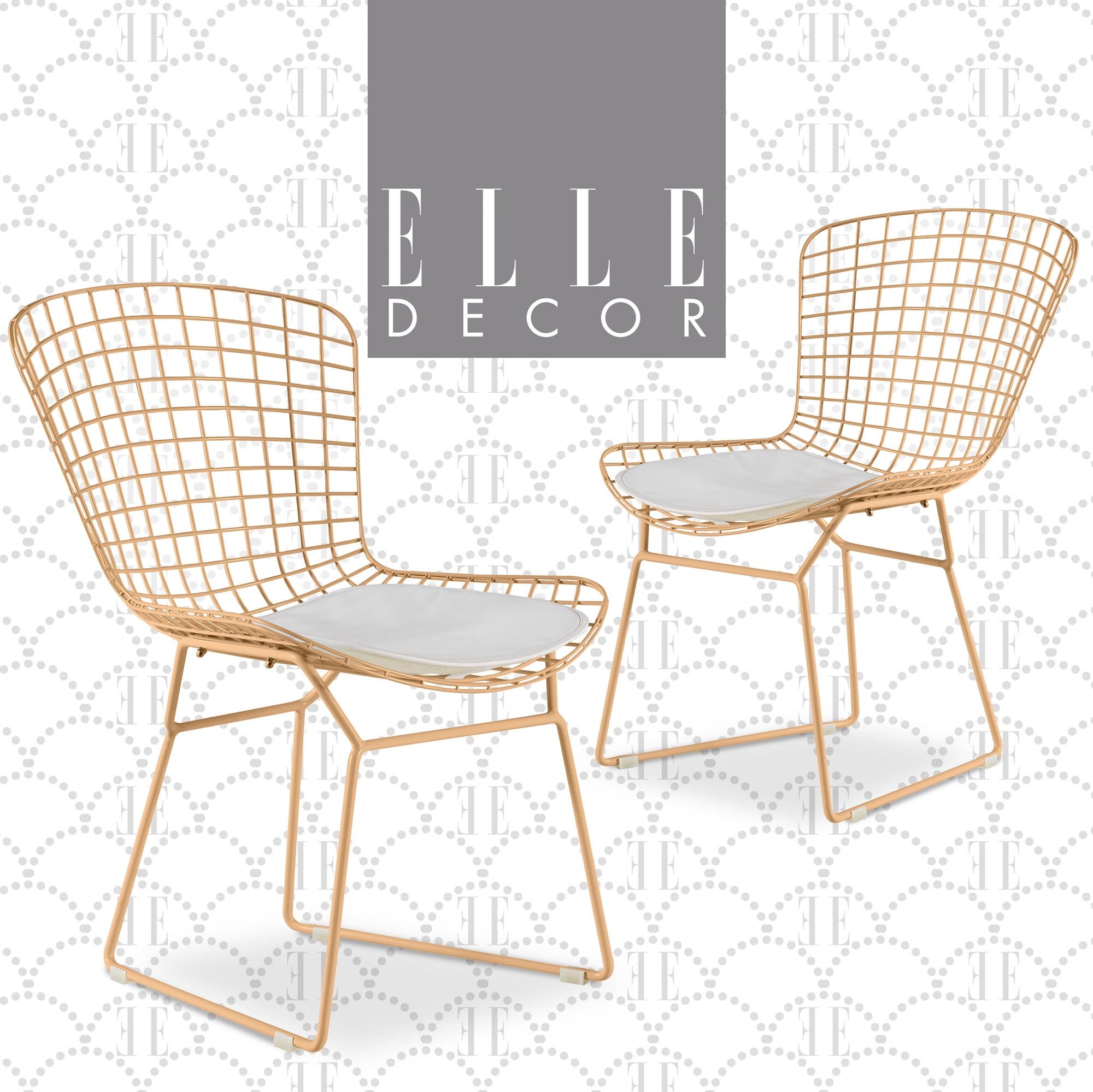 Mid-Century French Gold Metal Slat Side Chair Set