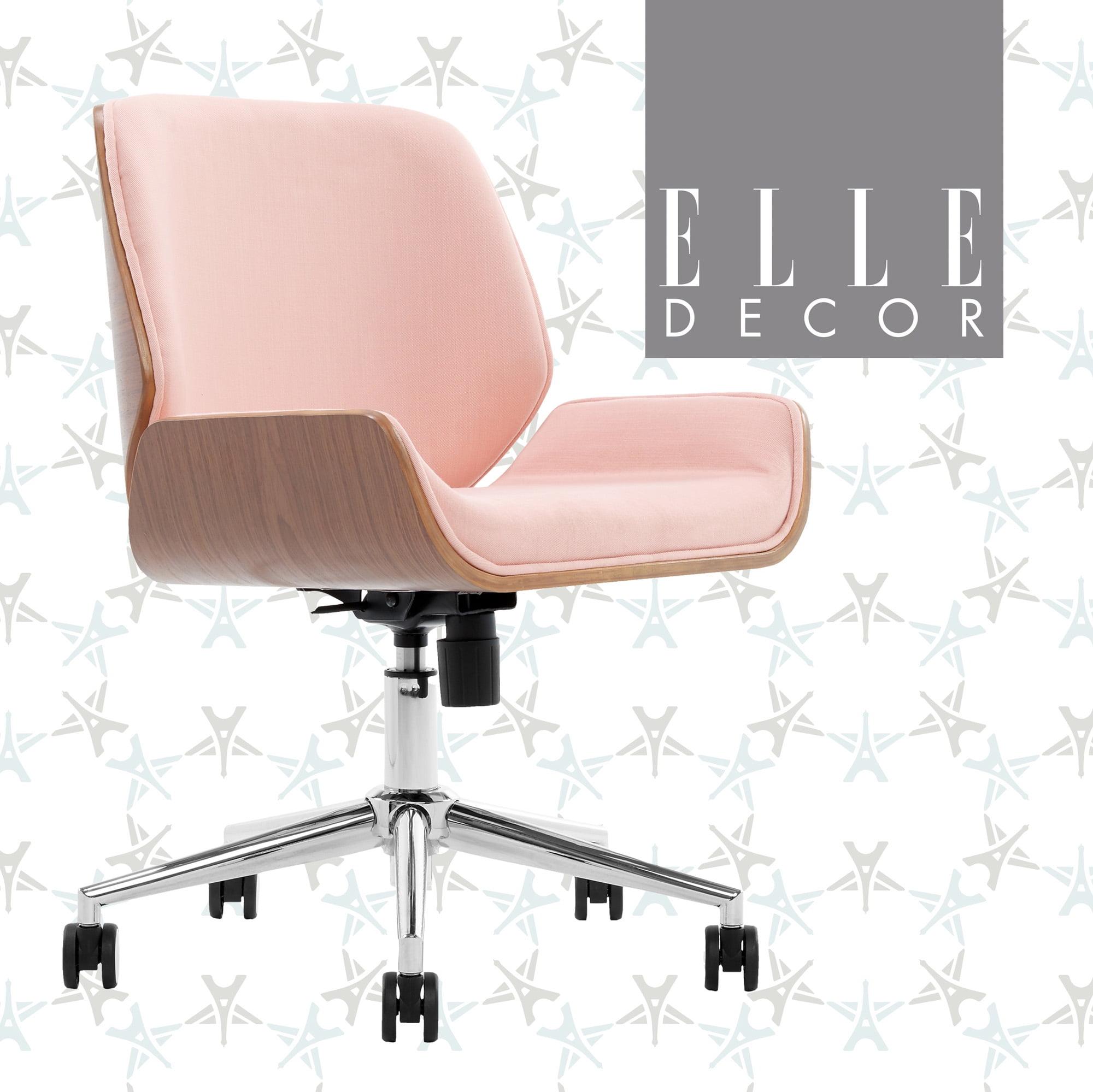 Ophelia Bentwood Task Chair French Pink - Adore Decor: Upholstered, Adjustable Height, with Casters/Wheels