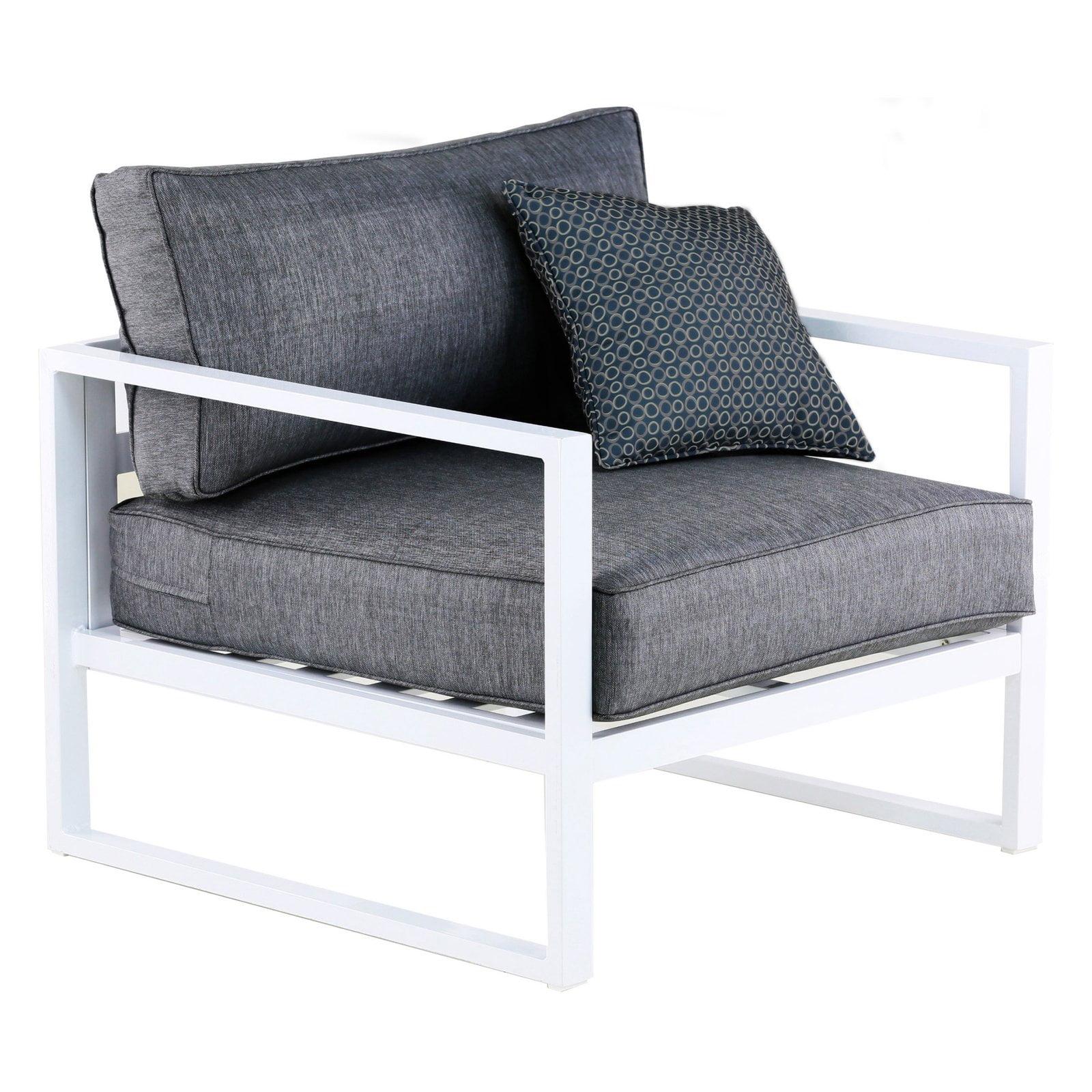 Elle Decor Paloma Outdoor Weather-Resistant Metal Frame Accent Chair, White