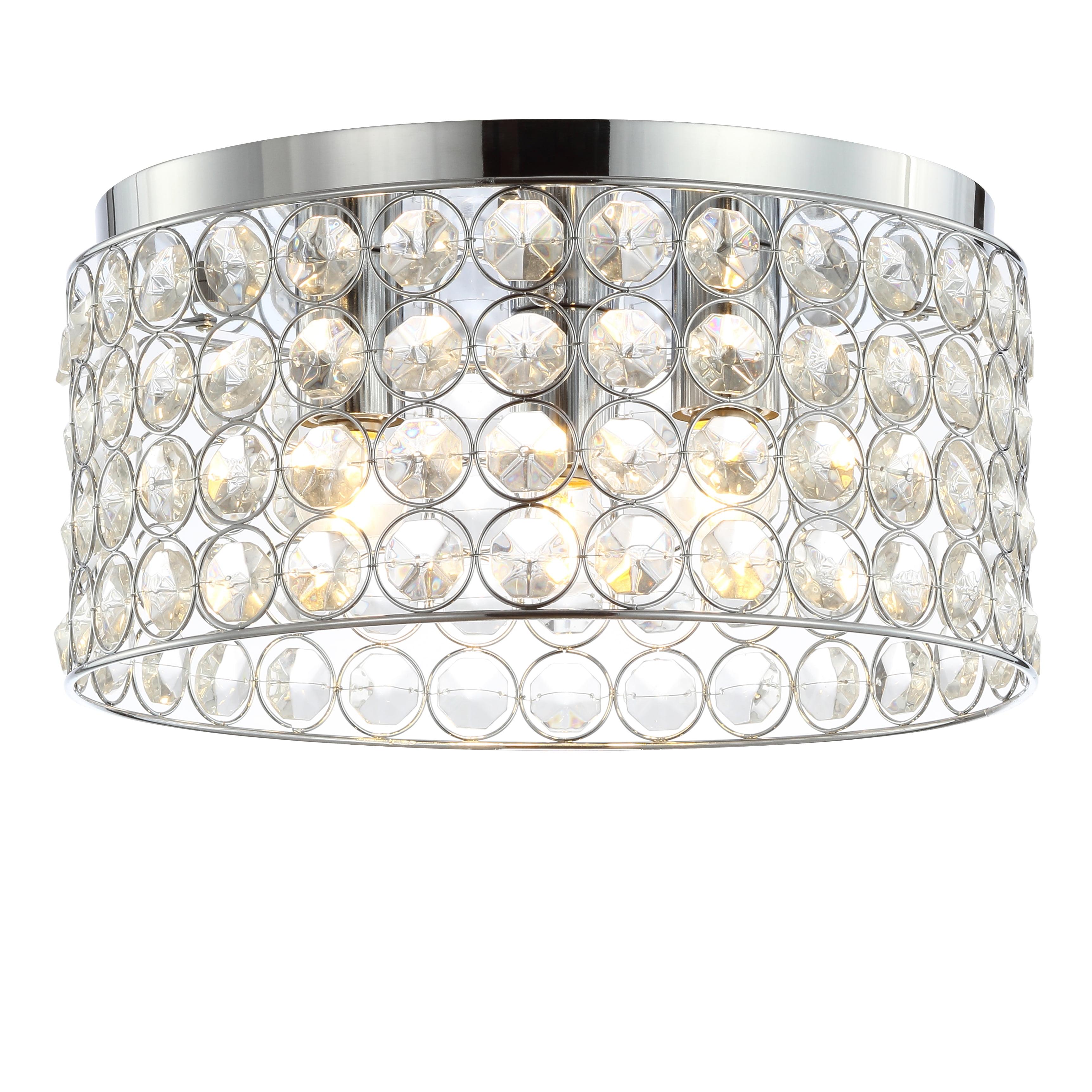 Ellen Crystal Chrome 15" LED Flush Mount Ceiling Light