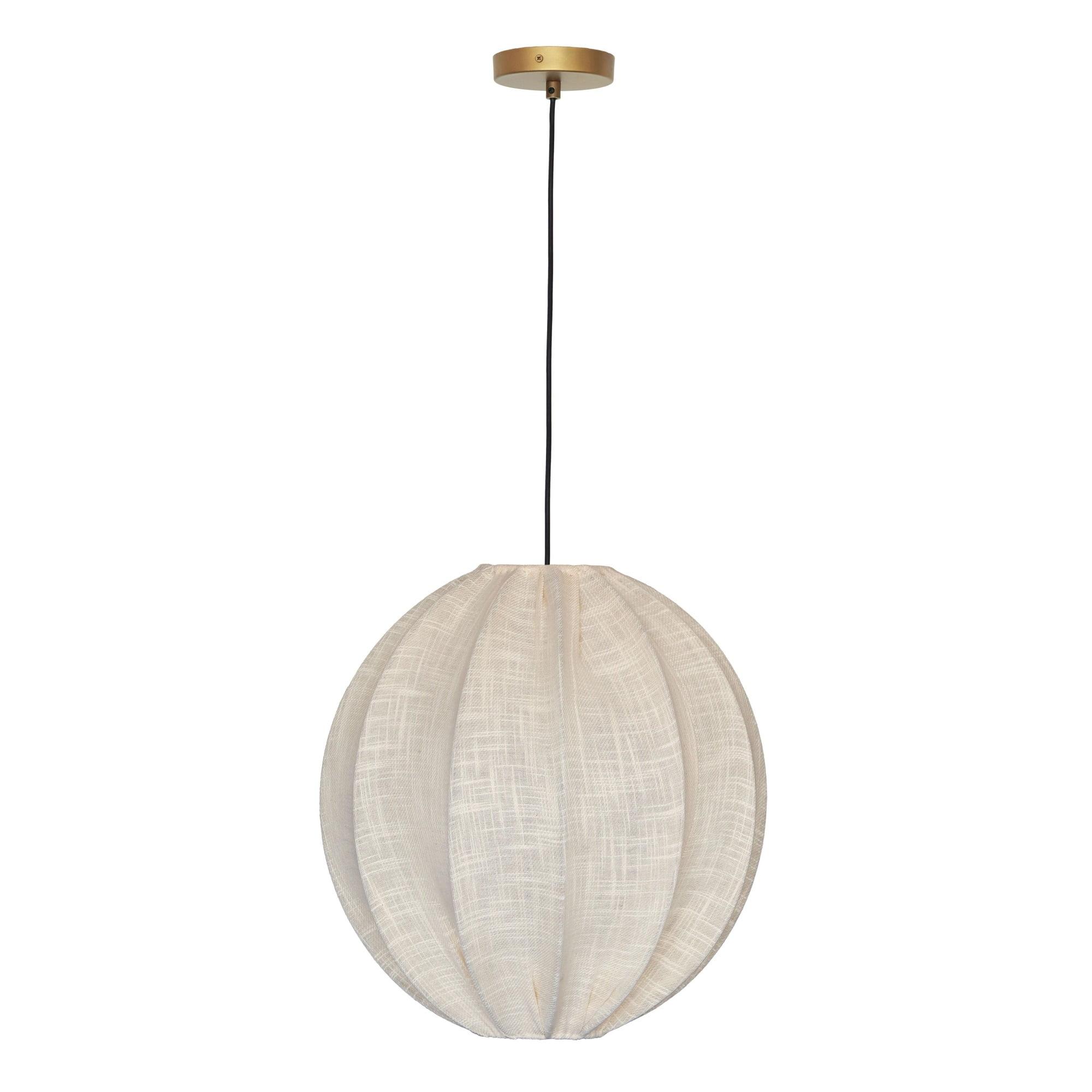 Pemberly Row Modern / Contemporary White Cotton Pendant Lamp