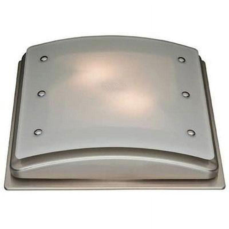 Ellipse Decorative Bathroom Ventilation Fan with Light and Night-Light in Brushed Nickel