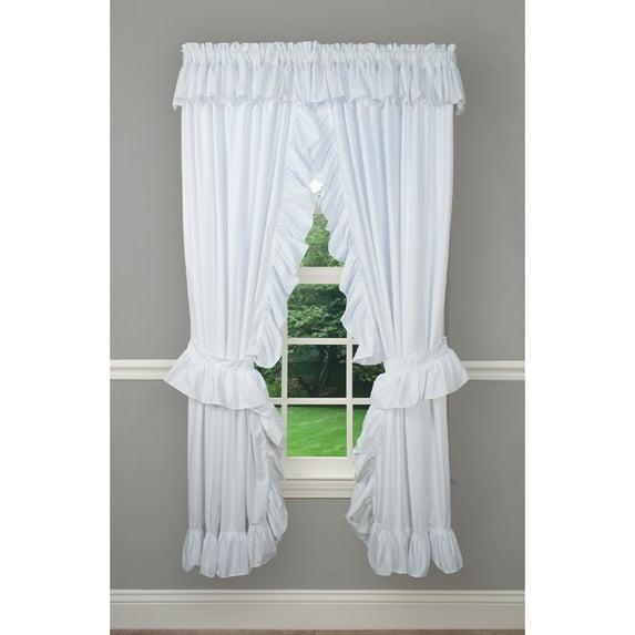 CintBllTer Classic Rod Pocket Curtain Panel Pair (White, 84" W x 84" L)