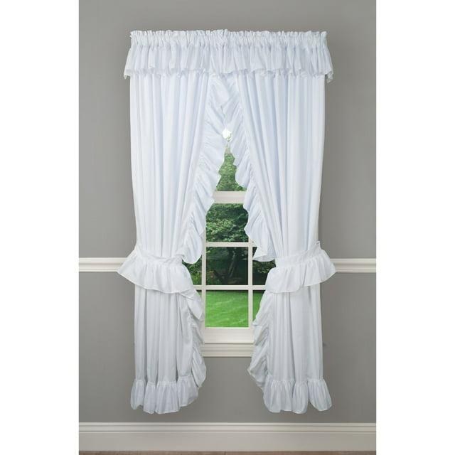CintBllTer Classic Rod Pocket Curtain Panel Pair (White, 84" W x 84" L)