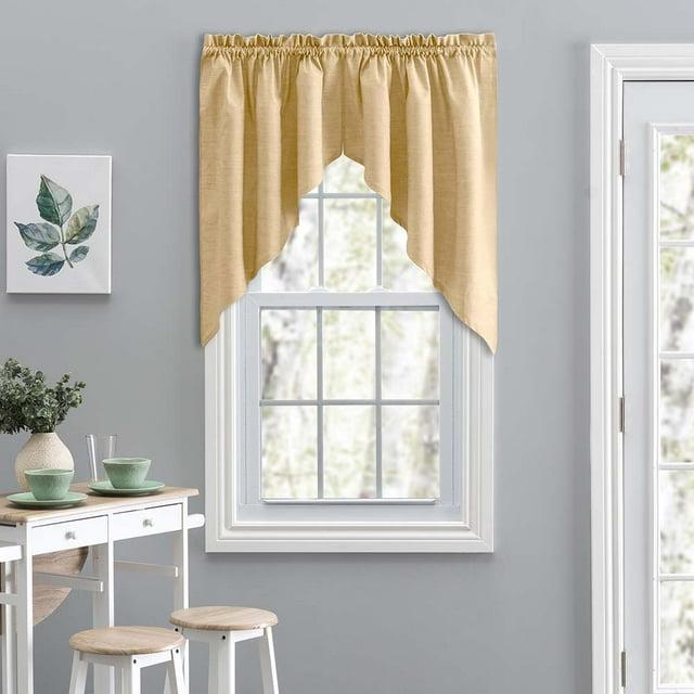 Ellis Curtain Lisa Solid Color Poly Cotton Duck Fabric Tailored Swag 56" x 36" Butter