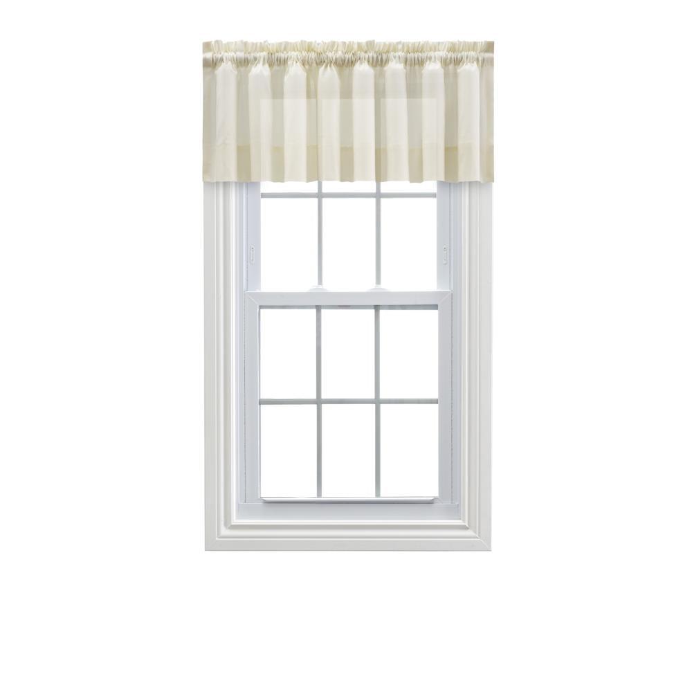 Ellis Curtain Shadow Stripe 1.5" Rod Pocket Tailored Valance for Windows 82" x 12" Natural