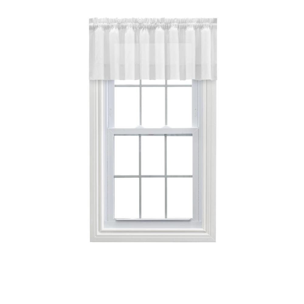 White Shadow Stripe Rod Pocket Tailored Valance 82" x 12"