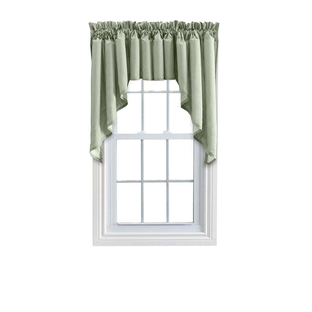 Ellis Stacey 3" Rod Pocket High Quality Fabric Solid Color Window Lined Swag Set 126"x36" Sage