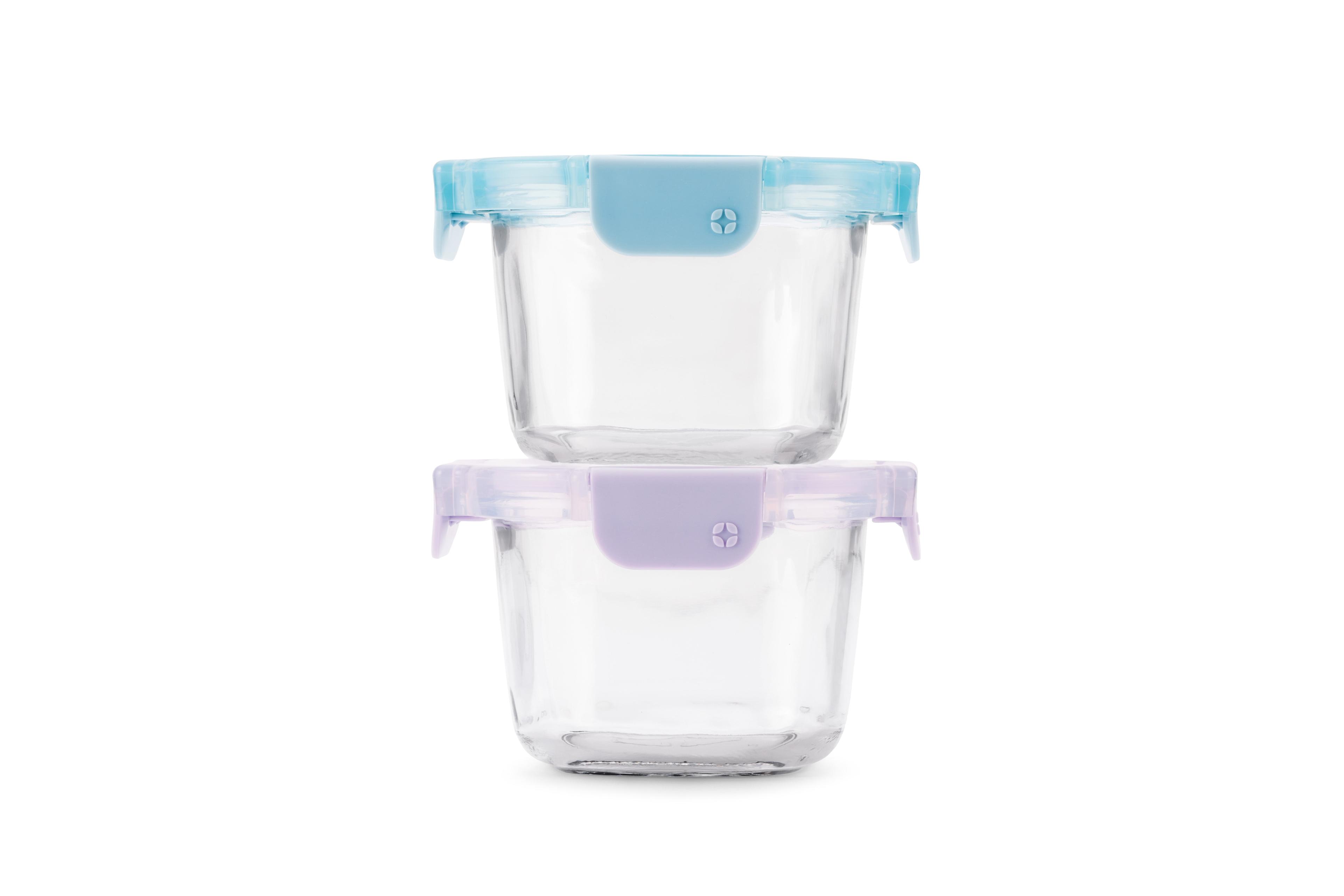 Ello Color Lock Clear Glass Leak-Proof Food Storage Container (2 Count)