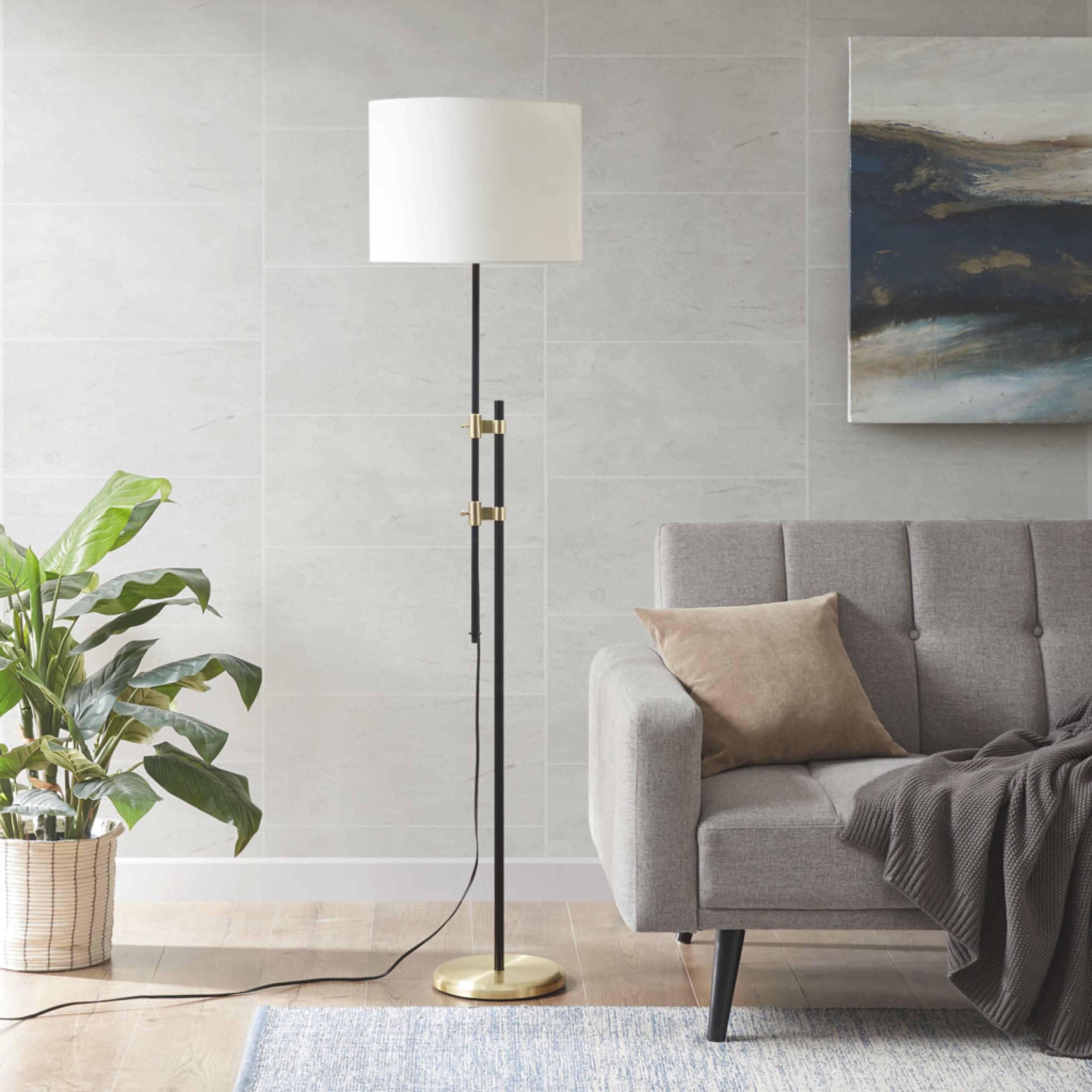 Ellsworth Adjustable Black and Gold Metal Floor Lamp