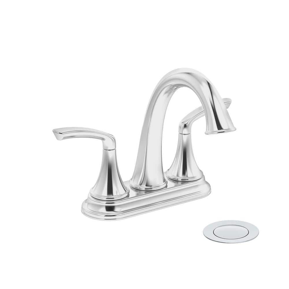 Elm Centerset Two Handle Bathroom Faucet with Push Pop Drain