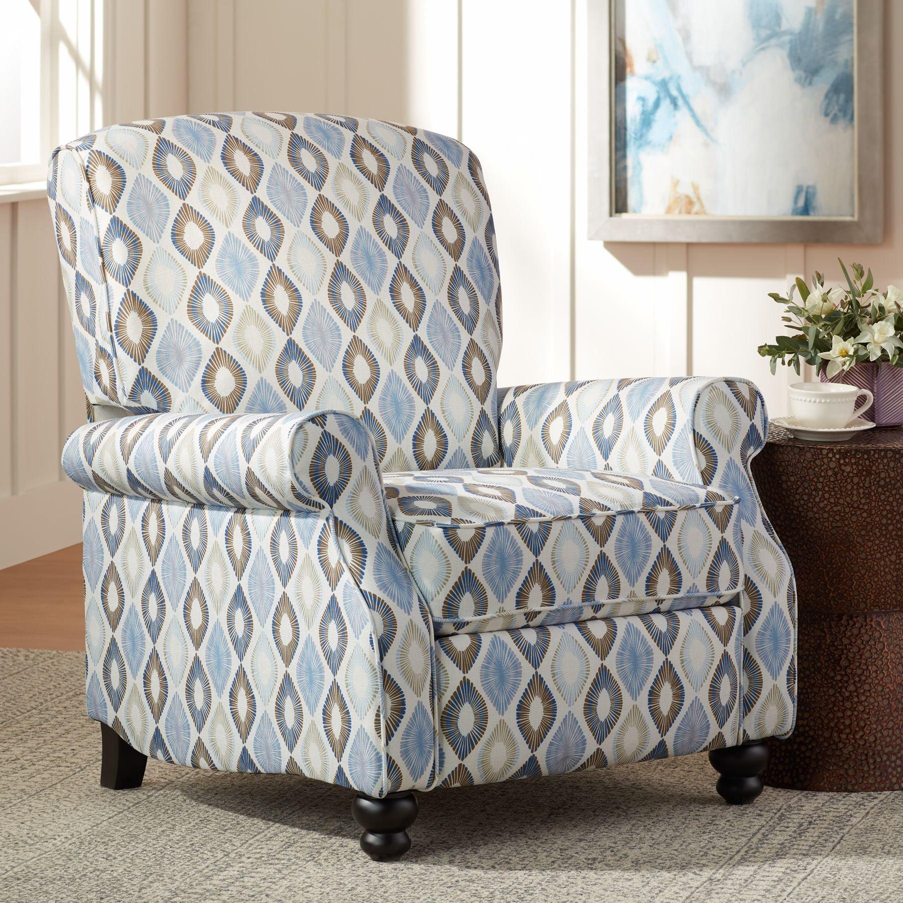 Elm Lane Blue Diamond Wood Recliner Chair