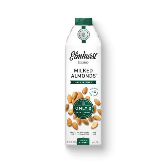 Elmhurst, Unsweetened, Milked Almonds, 32 fl oz Bottle