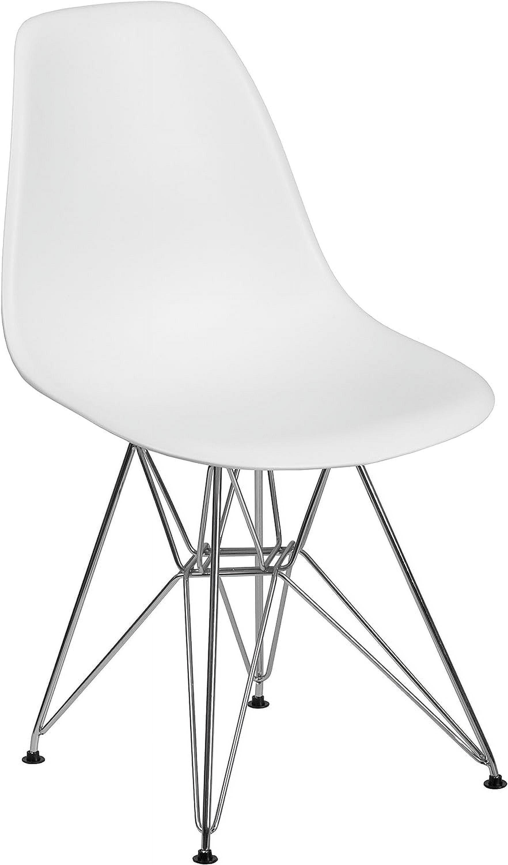 Sleek White Waterfall Seat Chair with Chrome Accent Base