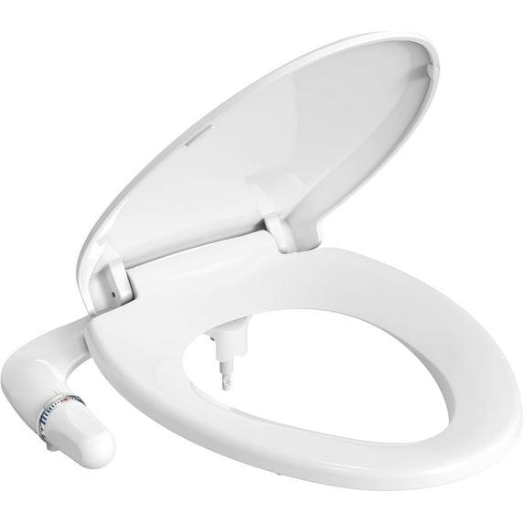 White Elongated Manual Non-Electric Bidet Toilet Seat