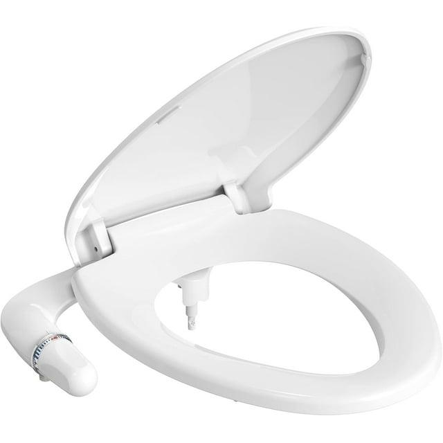 White Elongated Manual Non-Electric Bidet Toilet Seat