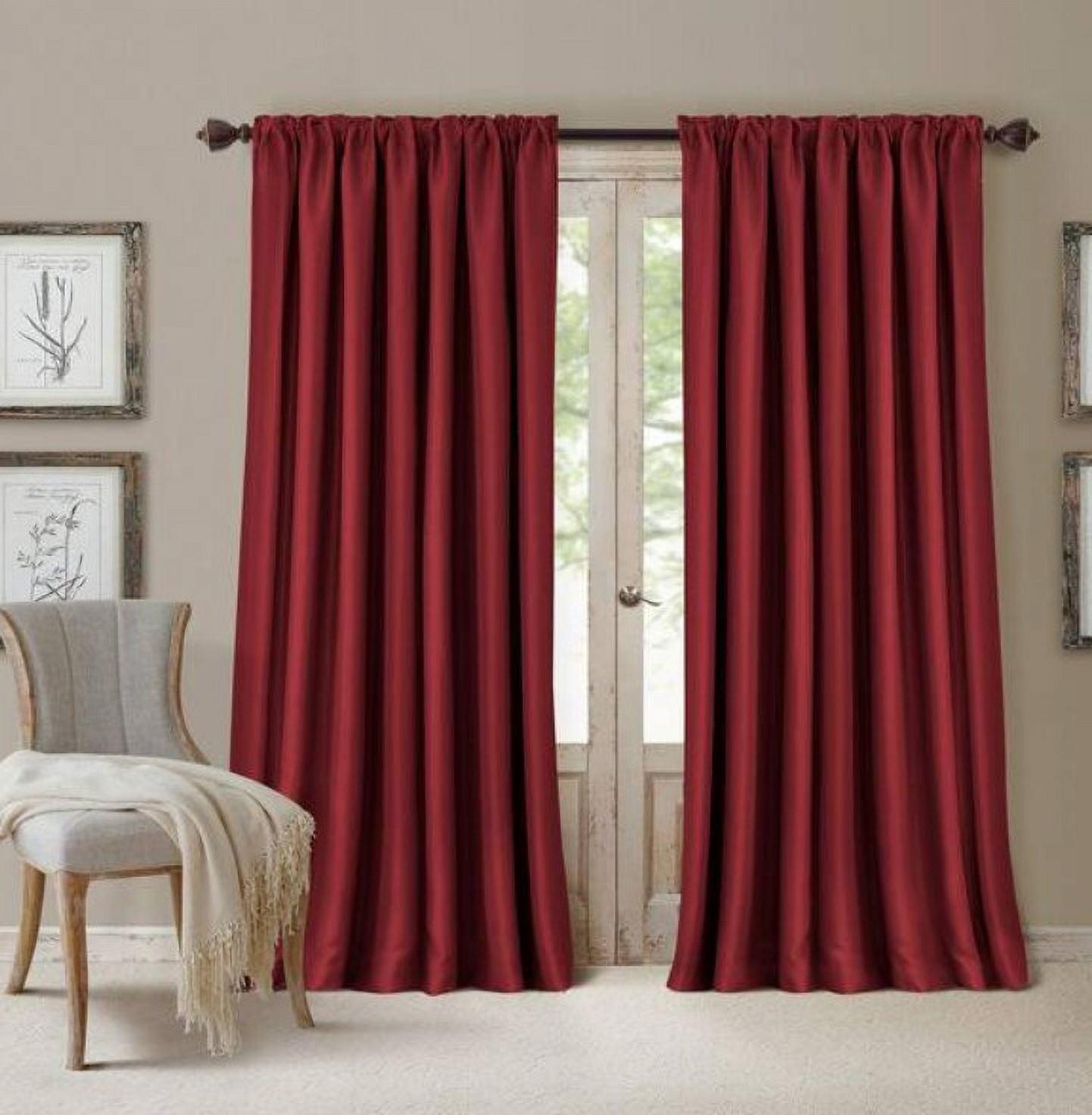 Rouge Faux Silk Blackout Drape Panel 52" x 84"