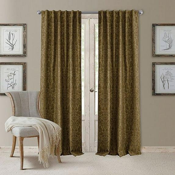 Antonia Blackout Window Curtain Panel - 52" x 84" - Antique Gold - Elrene Home Fashions