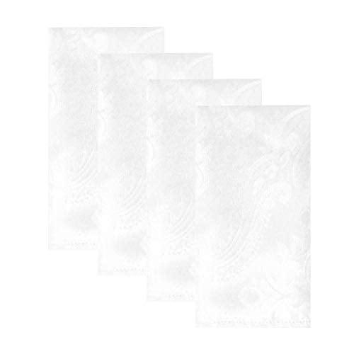 White Jacquard Damask Rain Resistant Table Napkin Set of 4