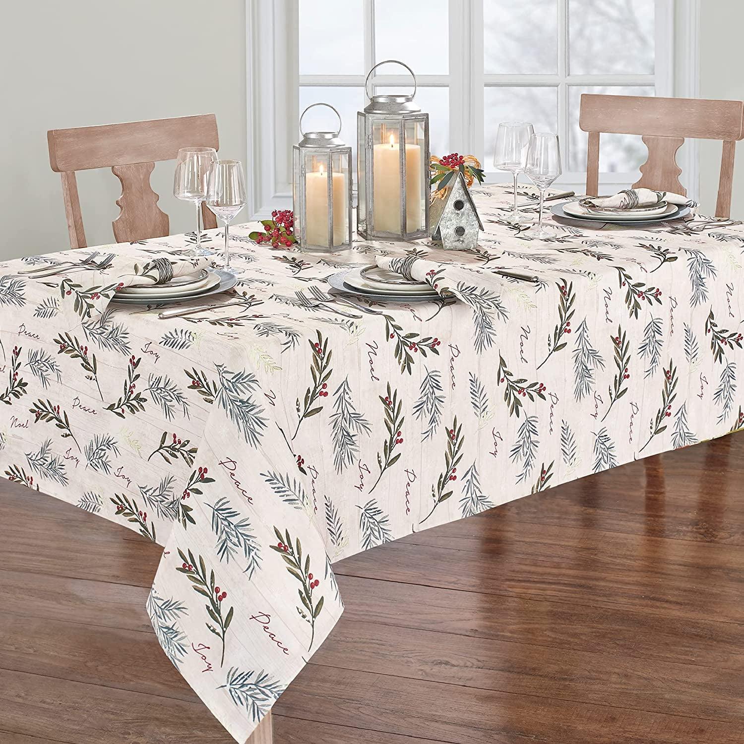 Elrene Holiday Tree Trimmings Tablecloth - Red/Green - Elrene Home Fashions