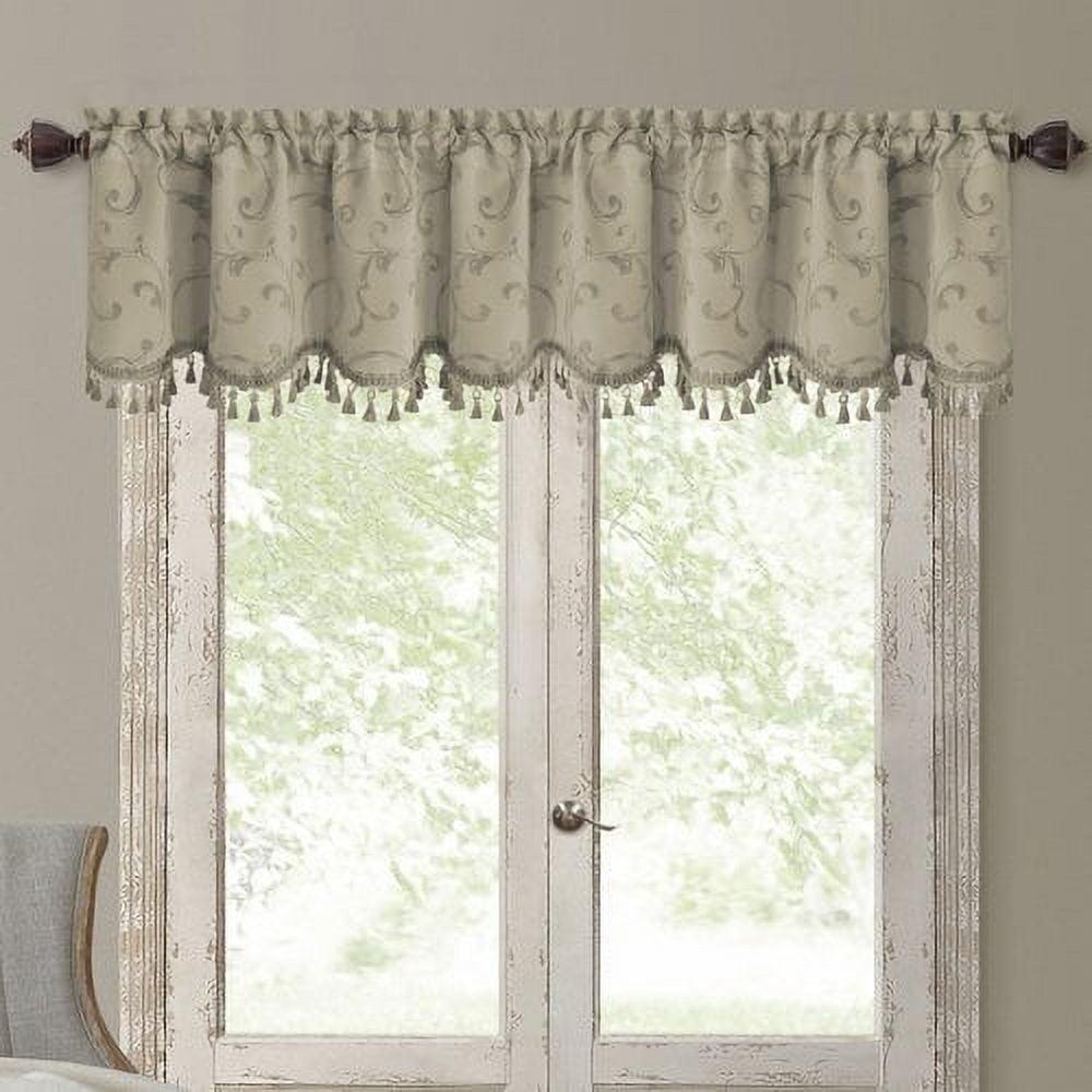 Mia Beaded Scallop Valance - 52" x 19" - Elrene Home Fashions