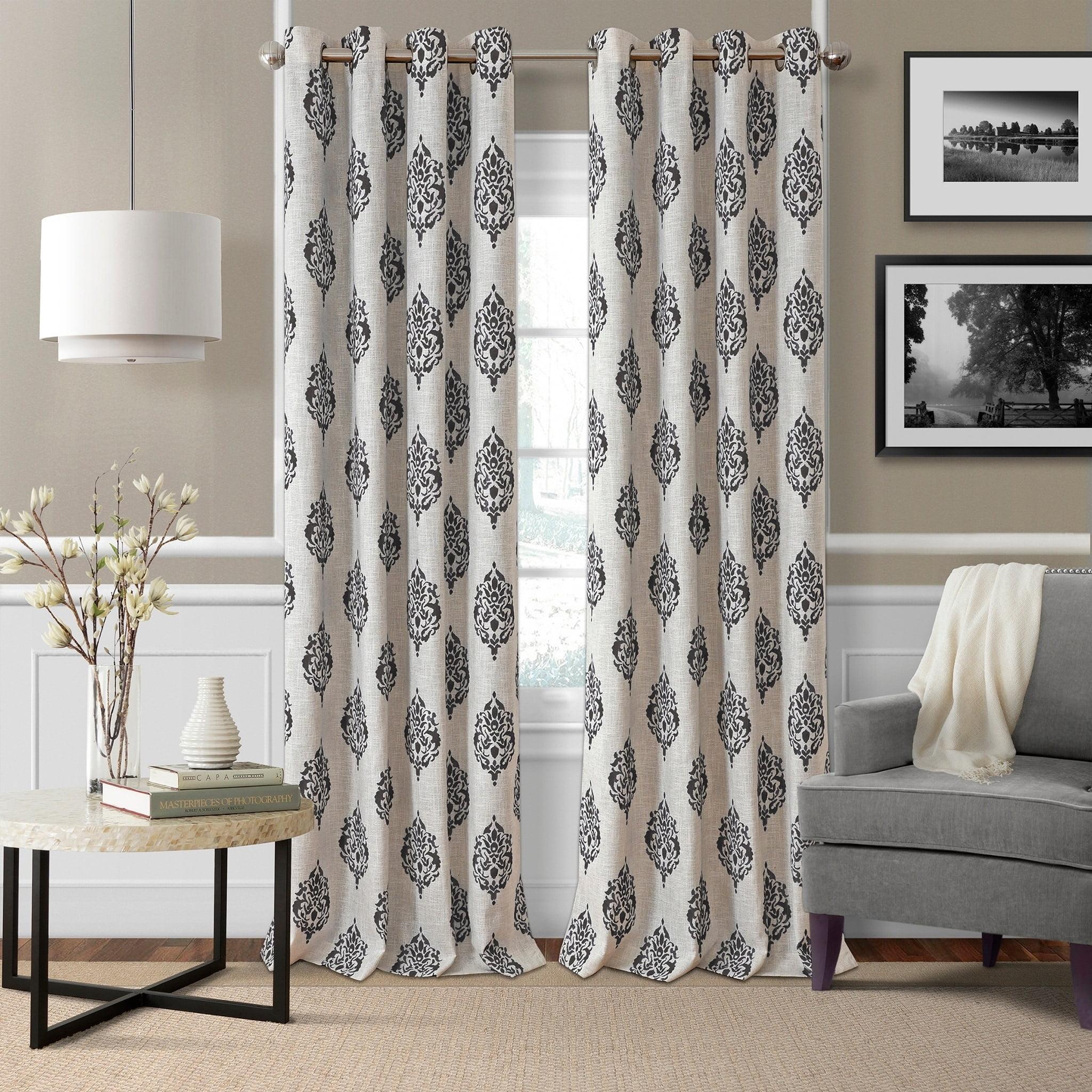 Blanford Medallion Print Room Darkening Thermal Grommet Top Single Curtain Panel