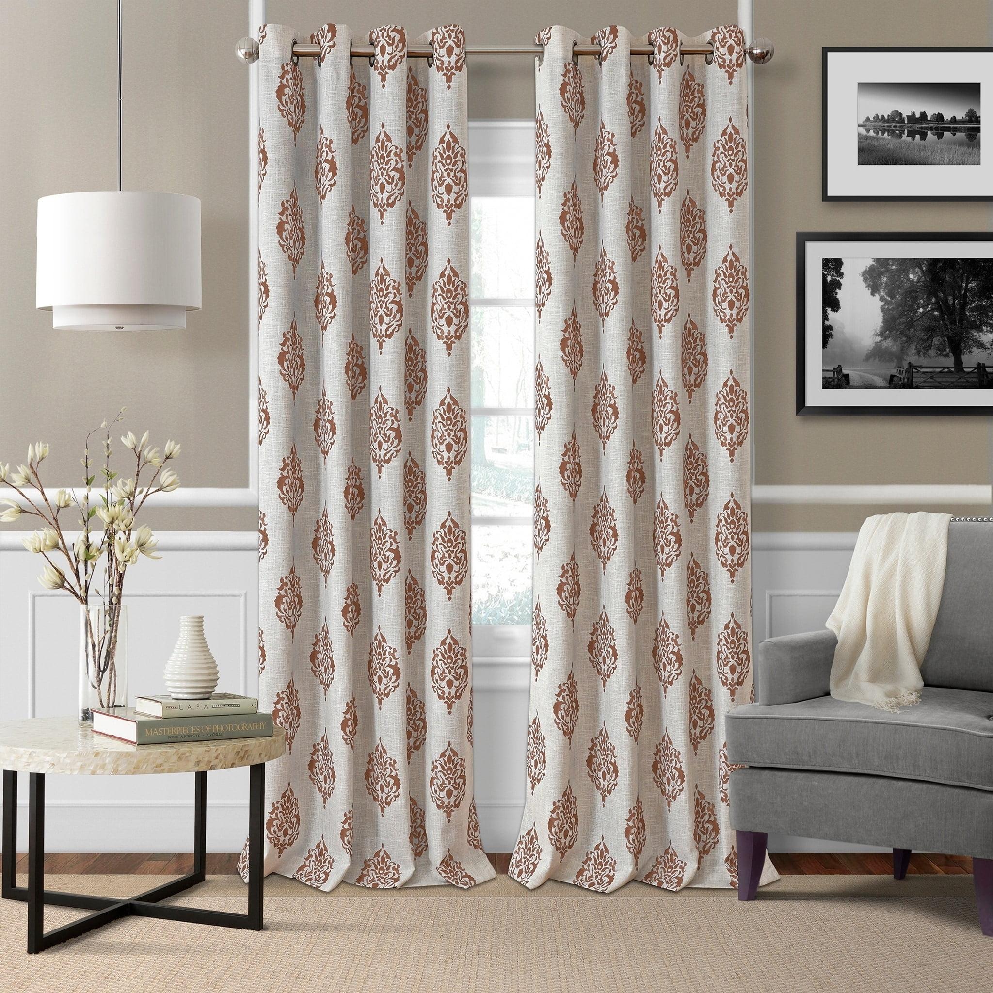 Blanford Medallion Print Room Darkening Thermal Grommet Top Single Curtain Panel