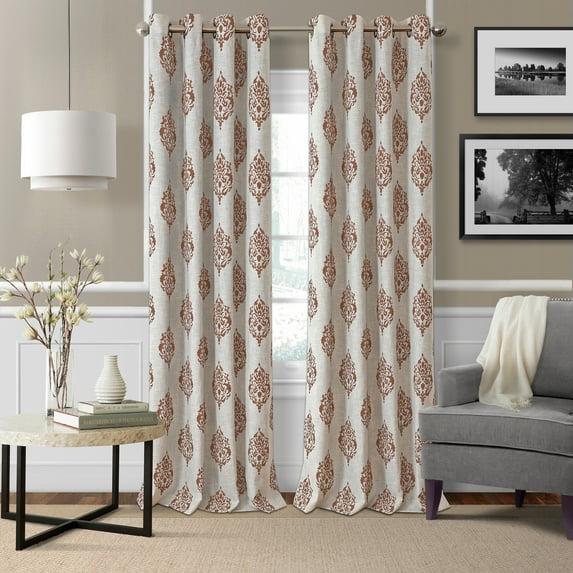House of Hampton® Blanford Medallion Print Room Darkening Thermal Grommet Top Single Curtain Panel