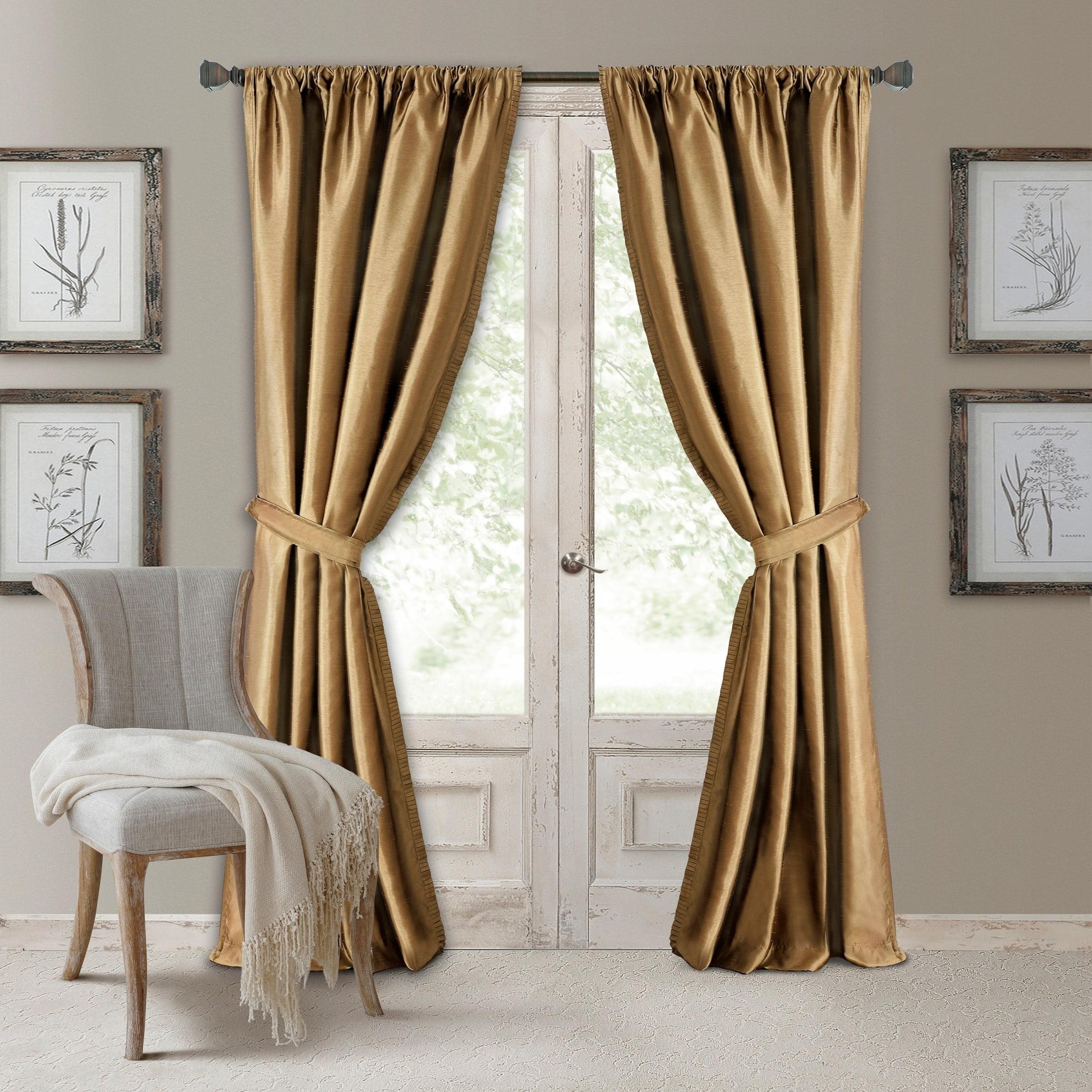 Elrene Versailles Faux Silk Room Darkening Single Window Curtain Panel - Elrene Home Fashions