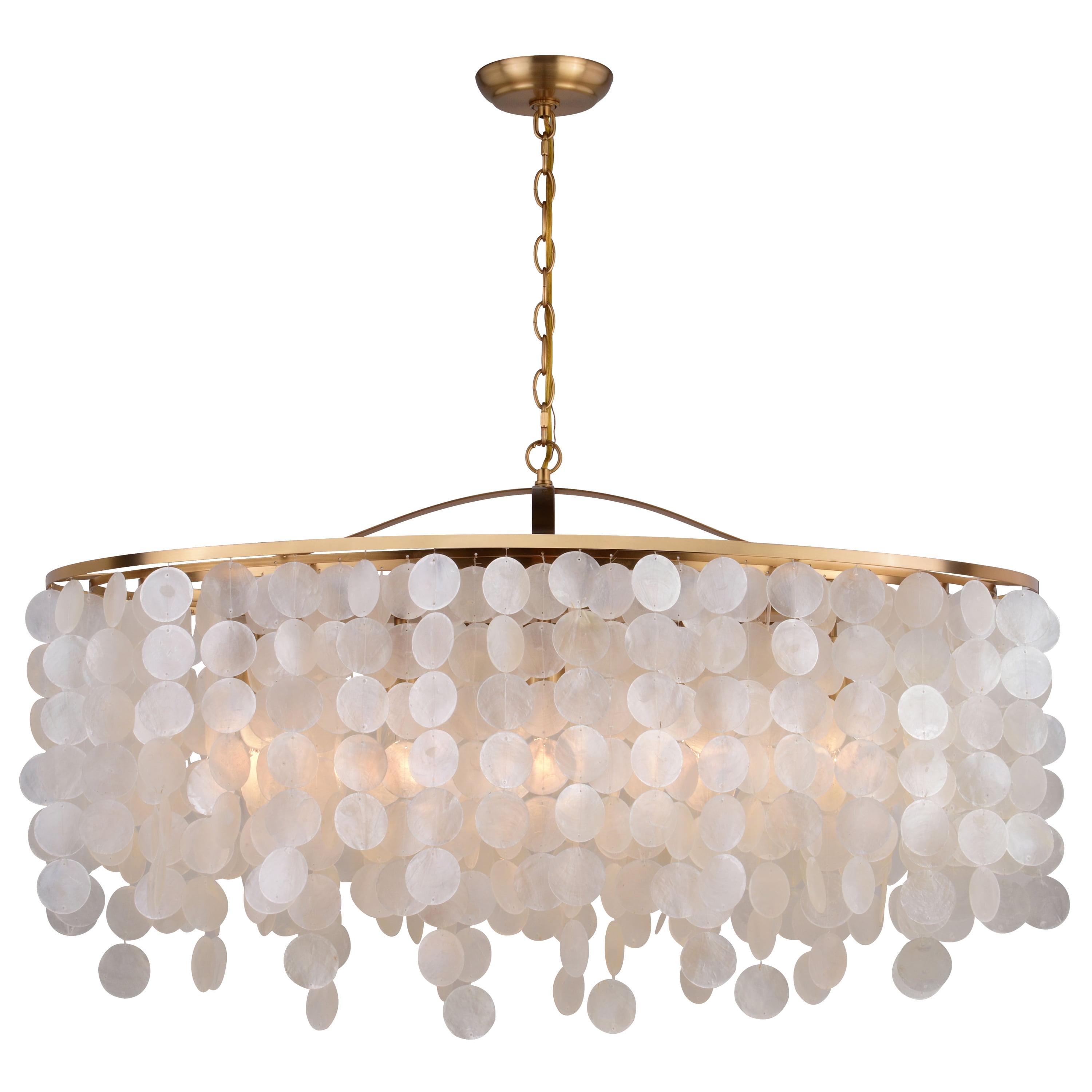 Elsa 5-Light Natural Brass and Capiz Shell Chandelier