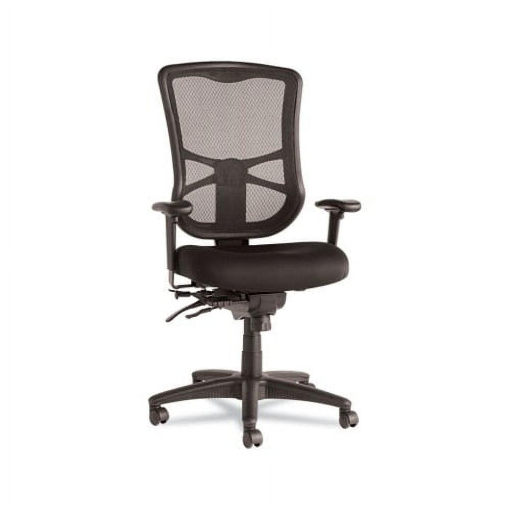 High-Back Black Mesh Office Chair with Adjustable Arms and Tilt Mechanism