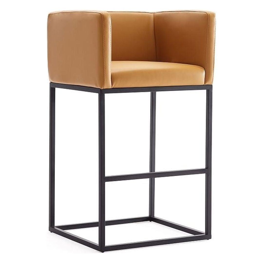 Embassy 34" Clay Faux Leather Metal Counter Stool