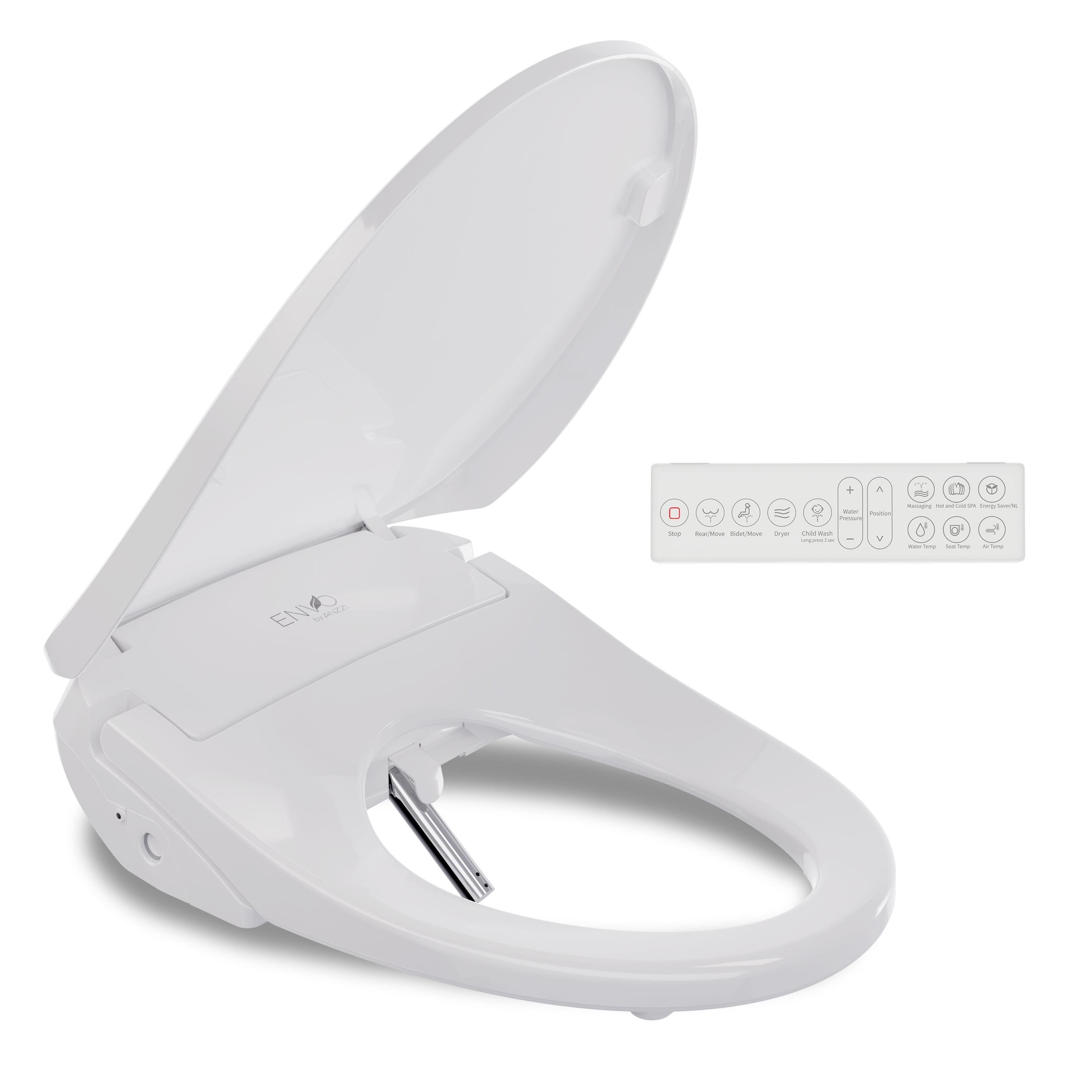 Ember White Elongated Smart Electric Bidet Toilet Seat with Remote