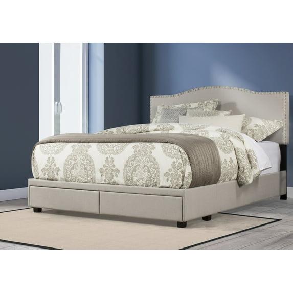 King Kiley Upholstered Storage Bed Gray - Hillsdale Furniture: Polyester, Foam-Filled, Wood Frame, Transitional Style