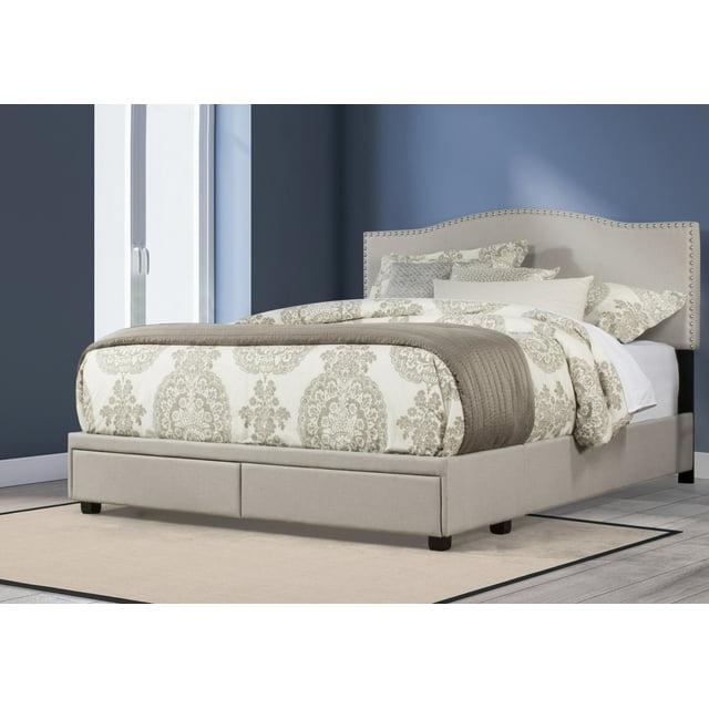 King Kiley Upholstered Storage Bed Gray - Hillsdale Furniture: Polyester, Foam-Filled, Wood Frame, Transitional Style