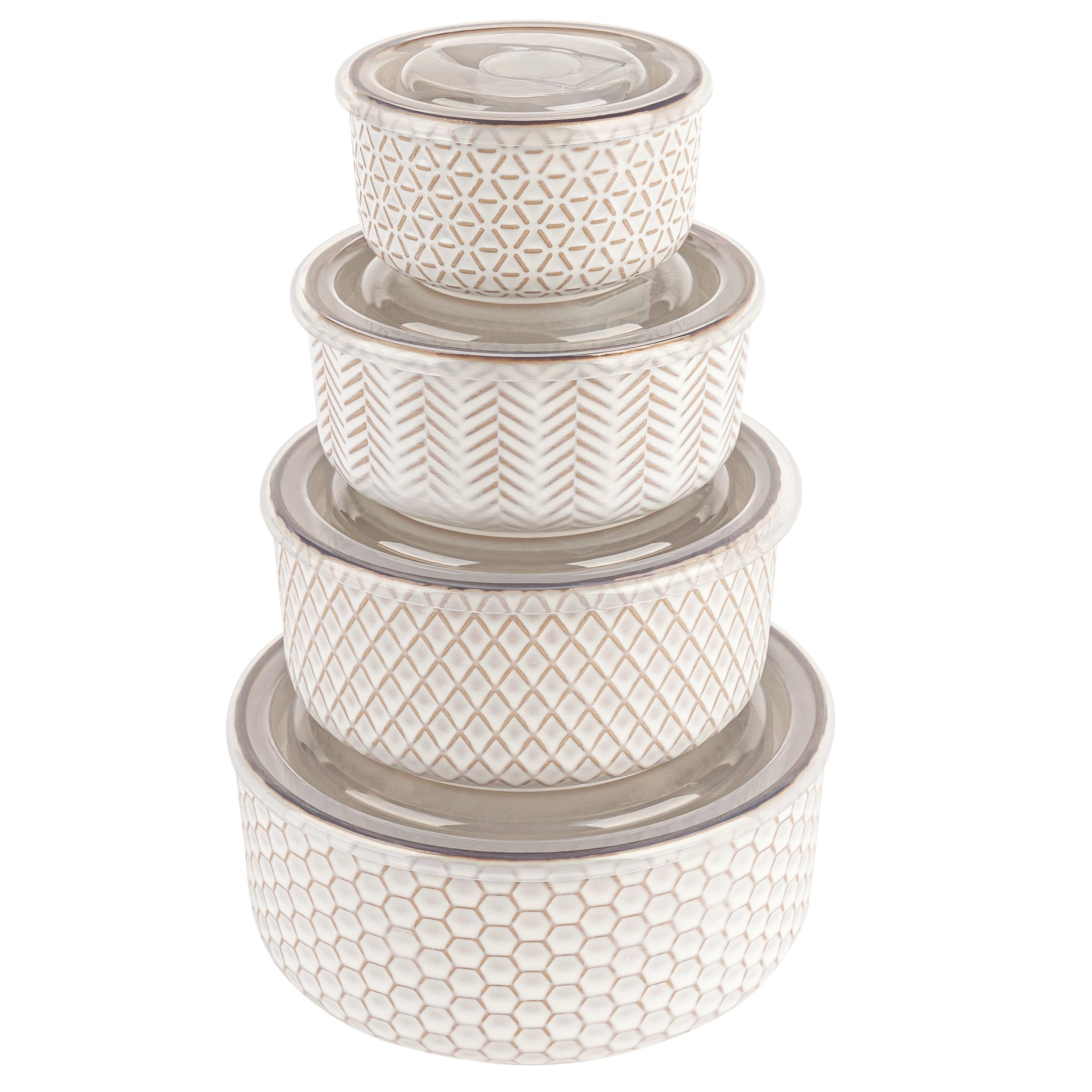 Ceramic Food Storage Containers and 4 Lids