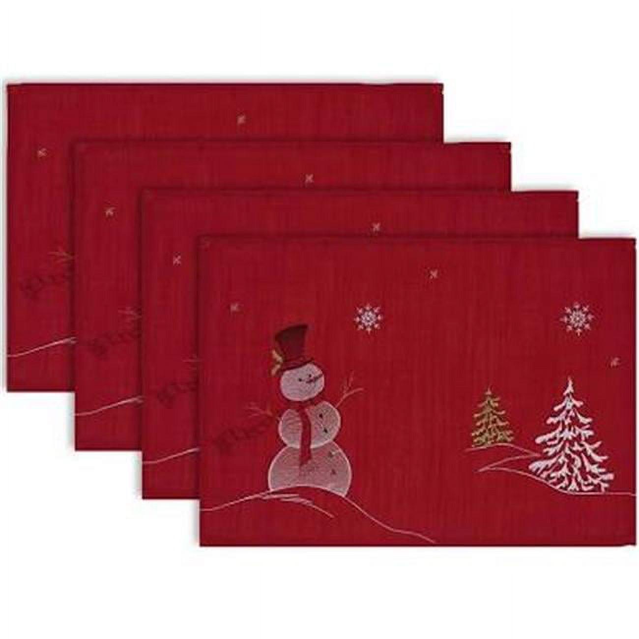 Embroidered Snowman Placemat Set of 4