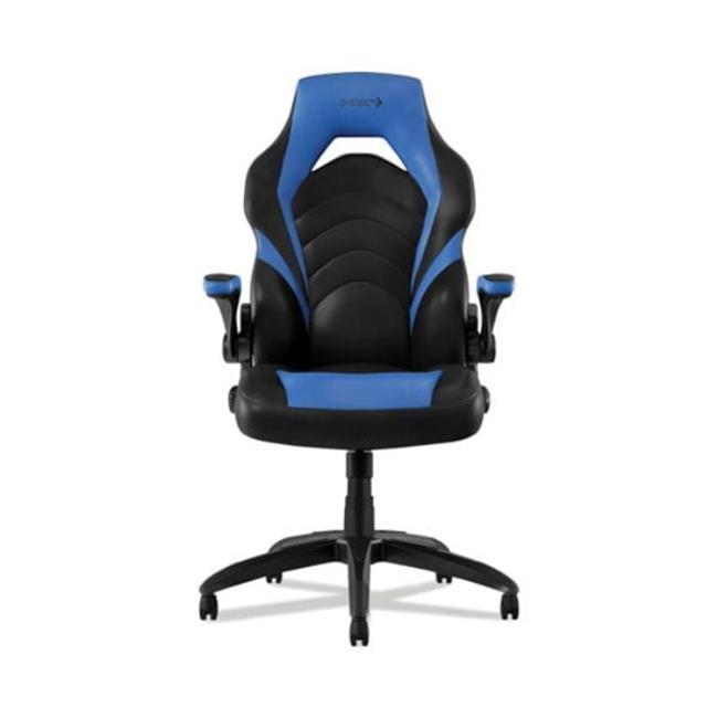 Vortex Bonded Leather Gaming Chair Supports Up to 301 lbs, 17.9" to 21.6" Seat Height, Blue/Black, Black Base